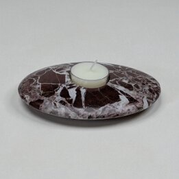 Burgundy Marble Tealight Candle Holder – Natural Stone Home Decor null