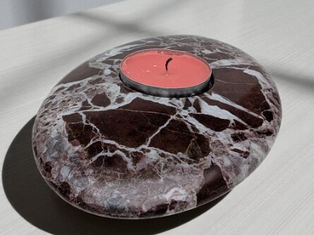 Burgundy Marble Tealight Candle Holder – Natural Stone Home Decor Price: CAD 80.00 SKU: CDM-CHL-008 Warmth, amplified. This luxurious burgundy marble tealight holder features striking...