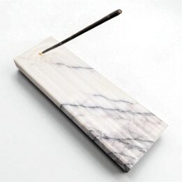 White Marble Incense Holder – Natural Stone Aromatherapy Decor null
