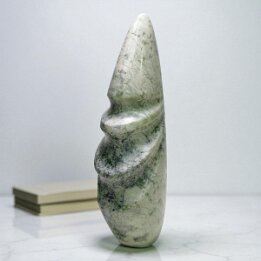 Moss Agate Flame Tower Crystal Sculpture – Natural Stone Home Decor null