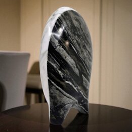 Shadow Flow – Abstract Marble Wave Sculpture null