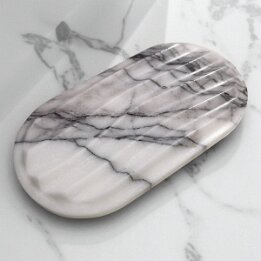Natural Marble Soap Dish with Drain – Luxury Stone Bathroom Decor null