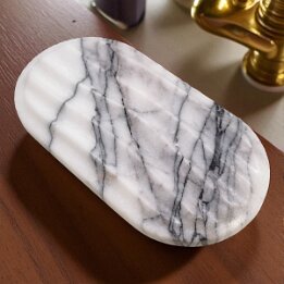 Natural Marble Soap Dish with Drain – Luxury Stone Bathroom Decor null