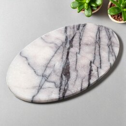 Oval Natural Marble Soap Dish – Luxury Stone Bathroom Accessory null